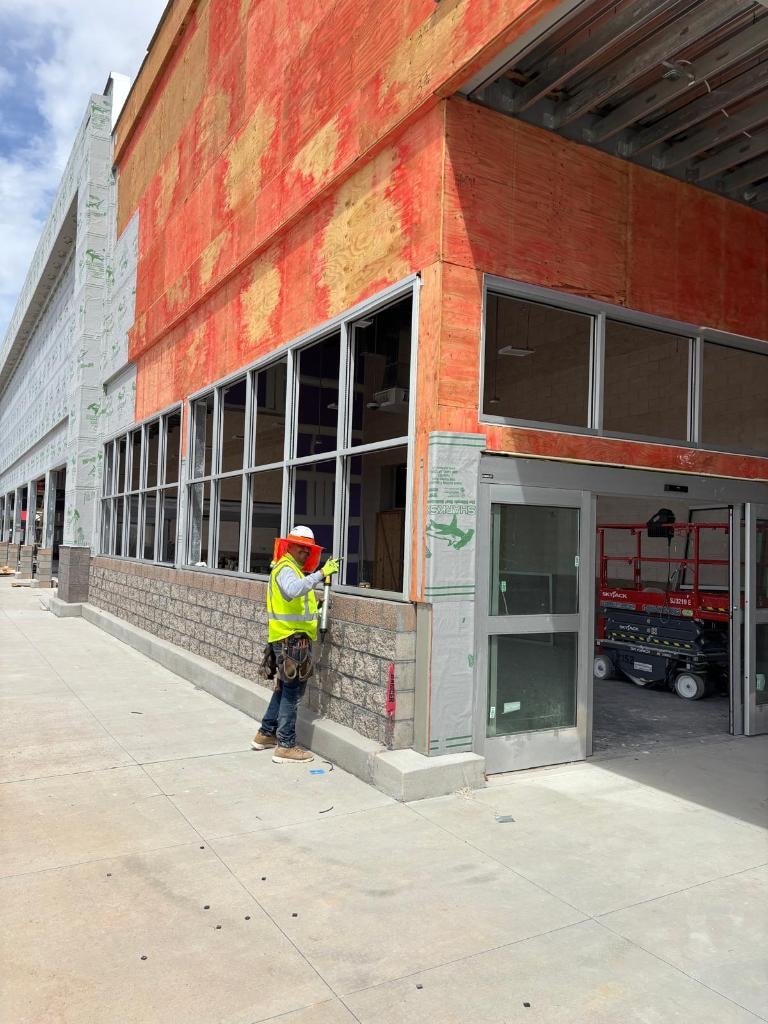 Office building glass exterior