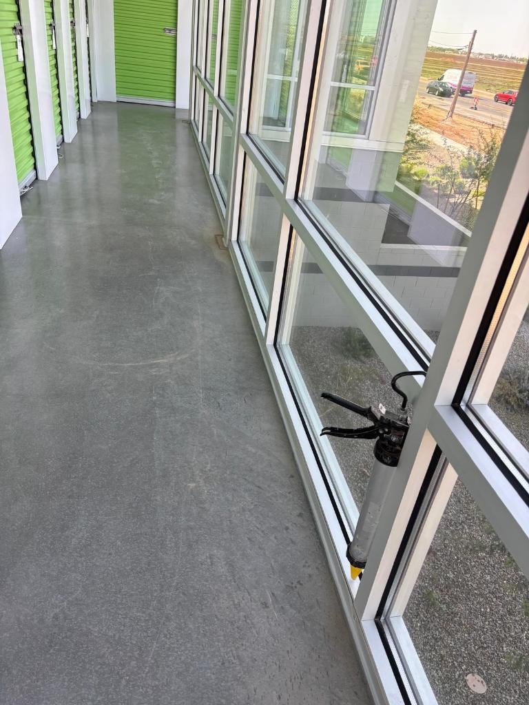 Commercial glass partition and entry
