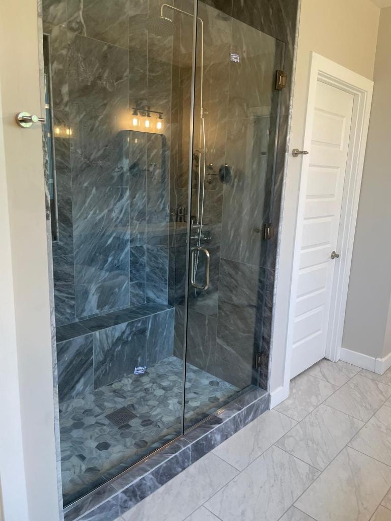 Custom shower enclosure installation